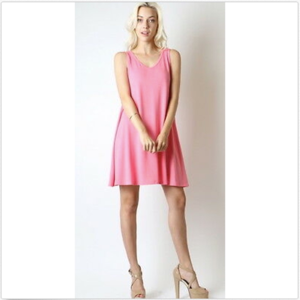 NEW Tank Tunic Top/Swing Mini Dress Pink